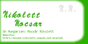 nikolett mocsar business card